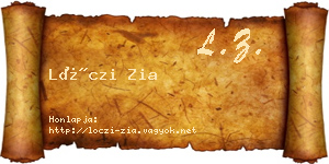 Lóczi Zia névjegykártya